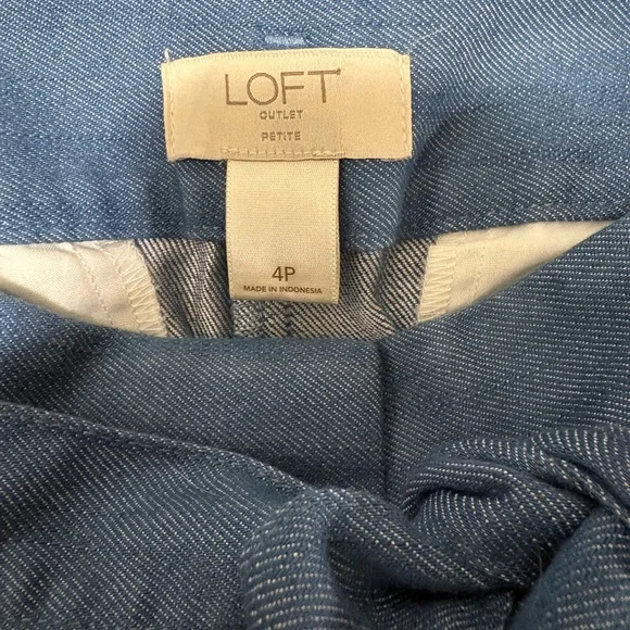 LOFT Blue Petite Tie-Waist Pants Size 4 Petite - Picture 5 of 6